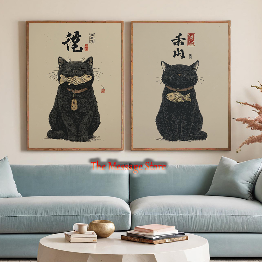 Black Lucky Cat Ukiyo-e Japane - огляд і ціна Japanese Lifestyle Japanese