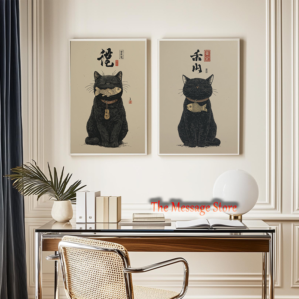 Black Lucky Cat Ukiyo-e Japane - огляд і ціна Japanese Lifestyle Japanese