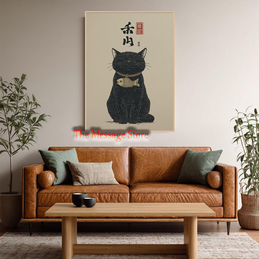 Black Lucky Cat Ukiyo-e Japane - огляд і ціна Japanese Lifestyle Japanese