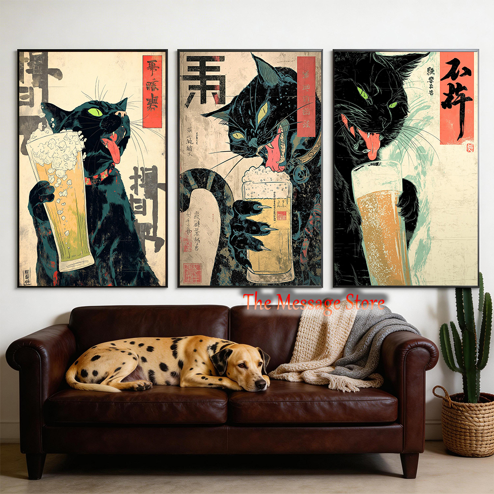 Japanese Quirky Cat Drinking A - огляд і ціна Japanese Lifestyle Japanese