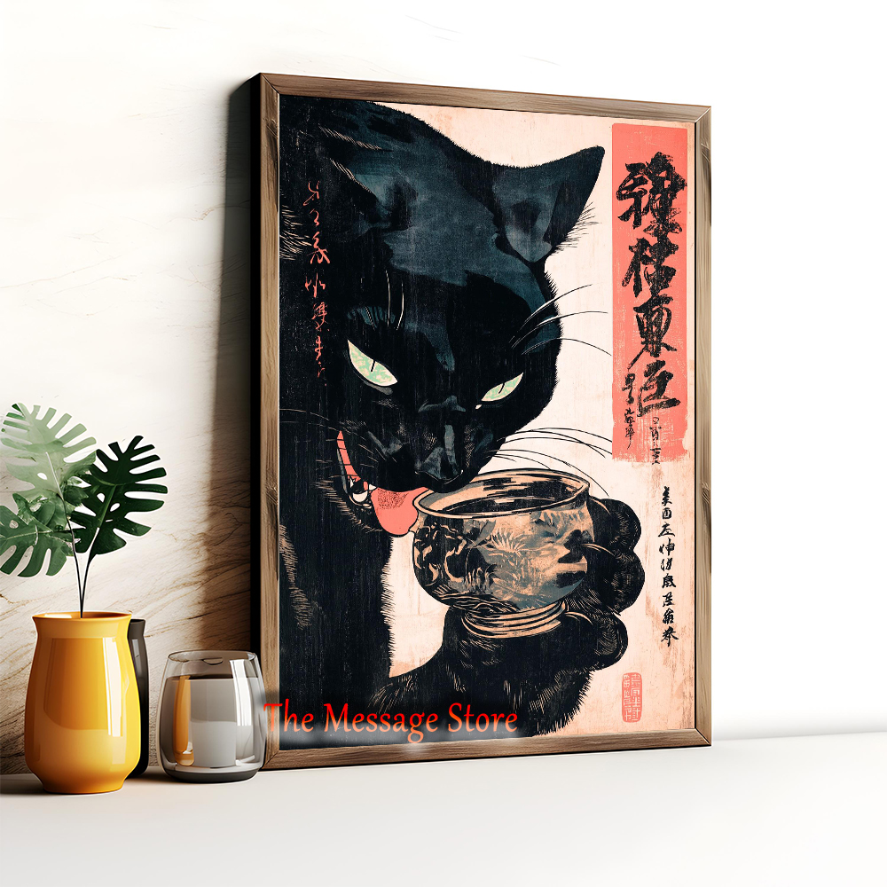 Japanese Quirky Cat Drinking A - огляд і ціна Japanese Lifestyle Japanese